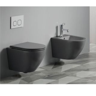 Унитаз подвесной Azario Grado AZ-0046-MB SP безободковый с сиденьем микролифт